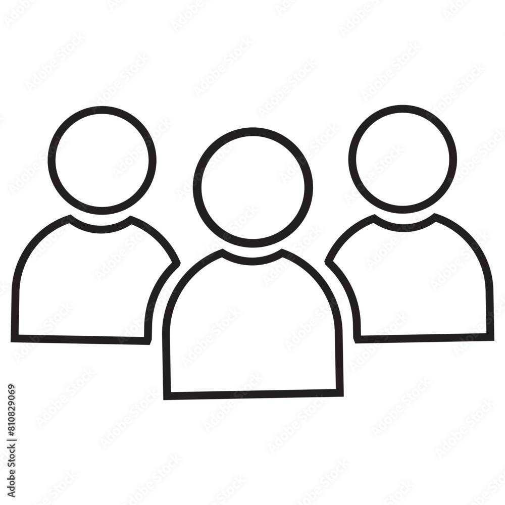 User icons, silhouette isolated on white background. People icon set with stroke line. Crowd people silhouette. Group of people symbol for your web site, logo Vector design. Vector illustration. User icons, silhouette isolated on white background. People icon set with stroke line. Crowd people silhouette. Group of people symbol for your web site, logo Vector design. Vector illustration.