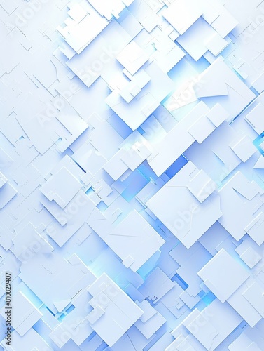 Abstract geometric white bright 3D textured wall with squares and square cubes background banner illustration with blue glowing lights  textured wallpaper   Abstract Geometric White Bright 3D Texture 