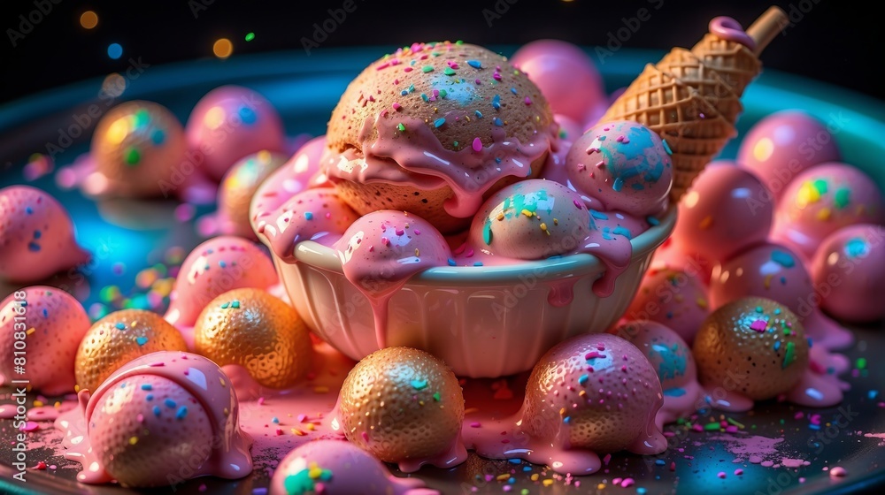 Colorful ice cream close-up Colorful ice cream close-up