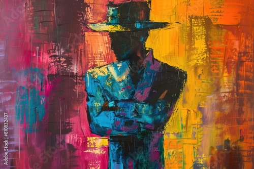 Wallpaper Mural Realistic painting of a man wearing a hat. Suitable for various projects Torontodigital.ca