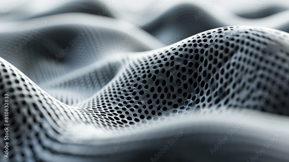 abstract wavy metallic surface with holes in it. abstract wavy metallic surface with holes in it.