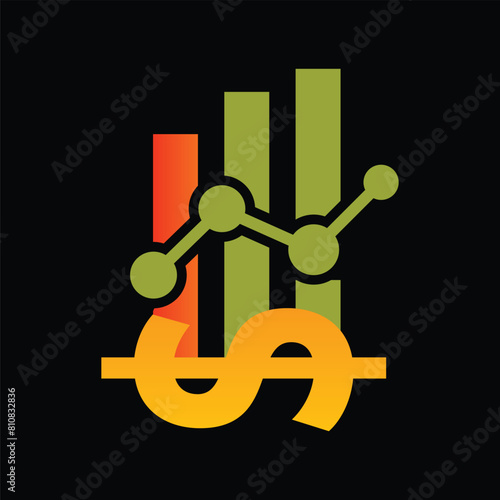 graf markiting logo vector design photo