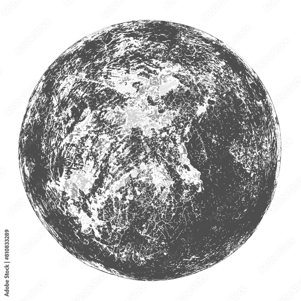 Full moon isolated. Night space. Earth, planet isolated on white background. Abstract black stamp texture round shape. Grainy circle textured design elements. Vector illustration. EPS 10.
Full moon isolated. Night space. Earth, planet isolated on white background. Abstract black stamp texture round shape. Grainy circle textured design elements. Vector illustration. EPS 10.