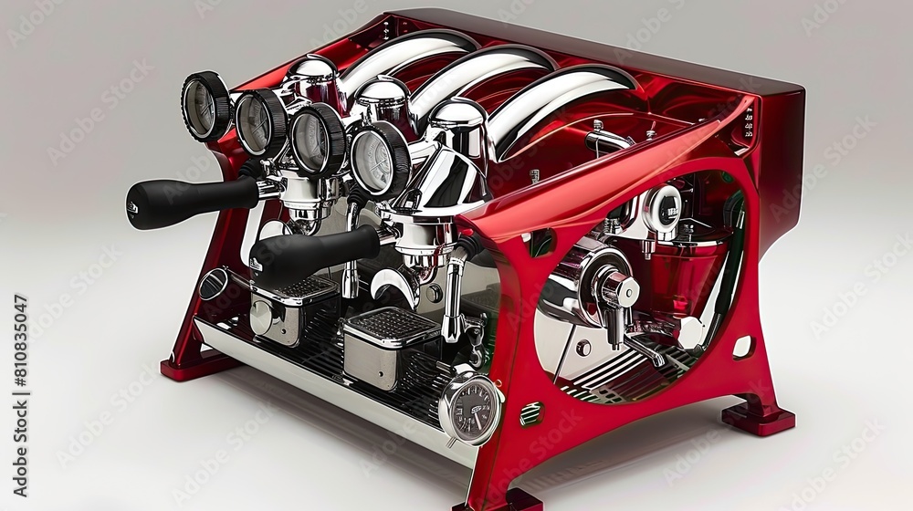 Fototapeta premium commercial-grade espresso machines with built-in grinders, depicted with lifelike precision, showcasing their premium quality and functionality.