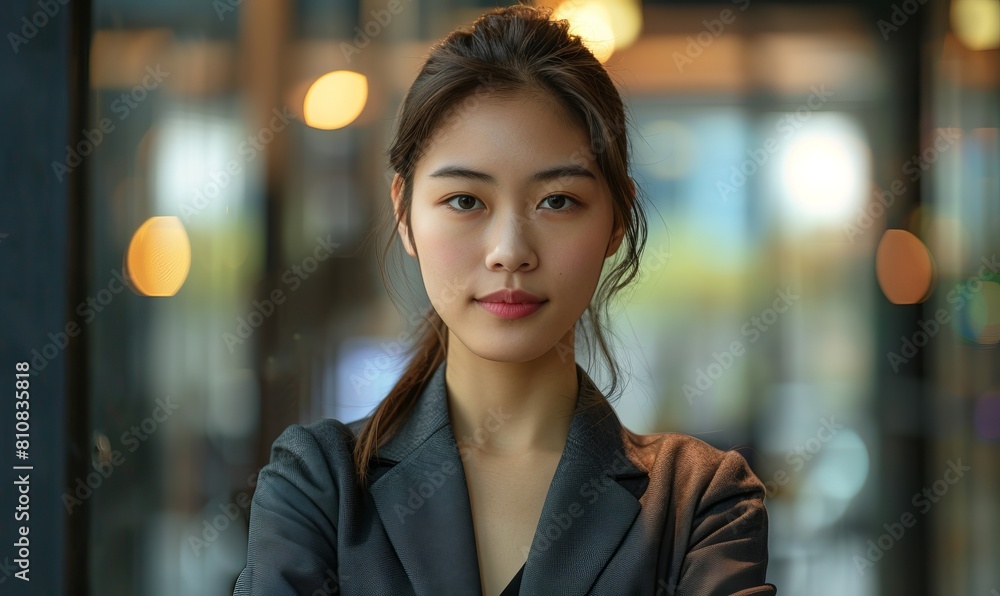 Female CEO or Chief Executive Officer, Asian woman running a large corporation as boss. Female CEO or Chief Executive Officer, Asian woman running a large corporation as boss.