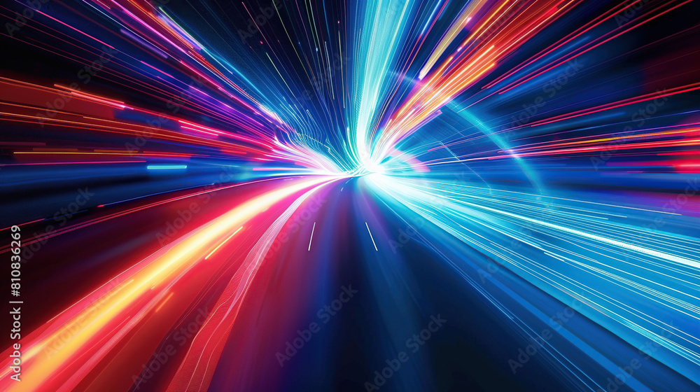 Abstract speed light background, presenting a futuristic concept with dynamic streaks of light that evoke a sense of motion and innovation Abstract speed light background, presenting a futuristic concept with dynamic streaks of light that evoke a sense of motion and innovation