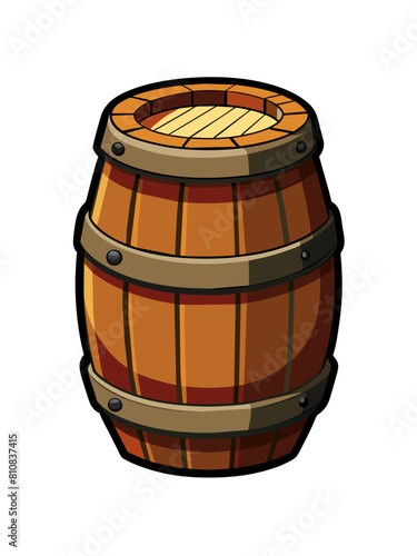 wooden barrel isolated on white
