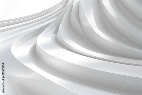 3D render of an abstract white background with geometric lines forming a wave pattern  a modern design element for presentation and mock up in a minimal style