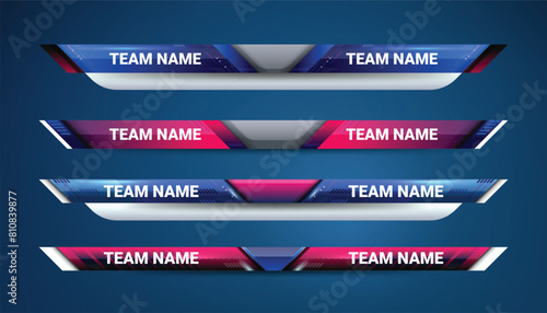 Scoreboard Broadcast Graphic and Lower Thirds Template for sport soccer and football