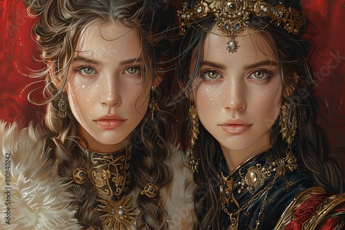 Regal Authority: Elegant Queen - Ultra-Realistic Digital Art Portrait