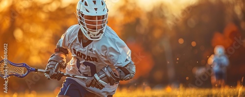 A Lacrosse Player Playing On The Field photo