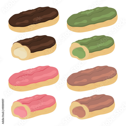 エクレアのイラストセット