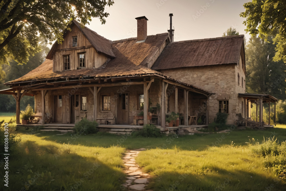 old house in the village. Charming Farmhouse with Covered Porch. A charming farmhouse with a large covered porch, surrounded by lush green trees. old house in the village. Charming Farmhouse with Covered Porch. A charming farmhouse with a large covered porch, surrounded by lush green trees.