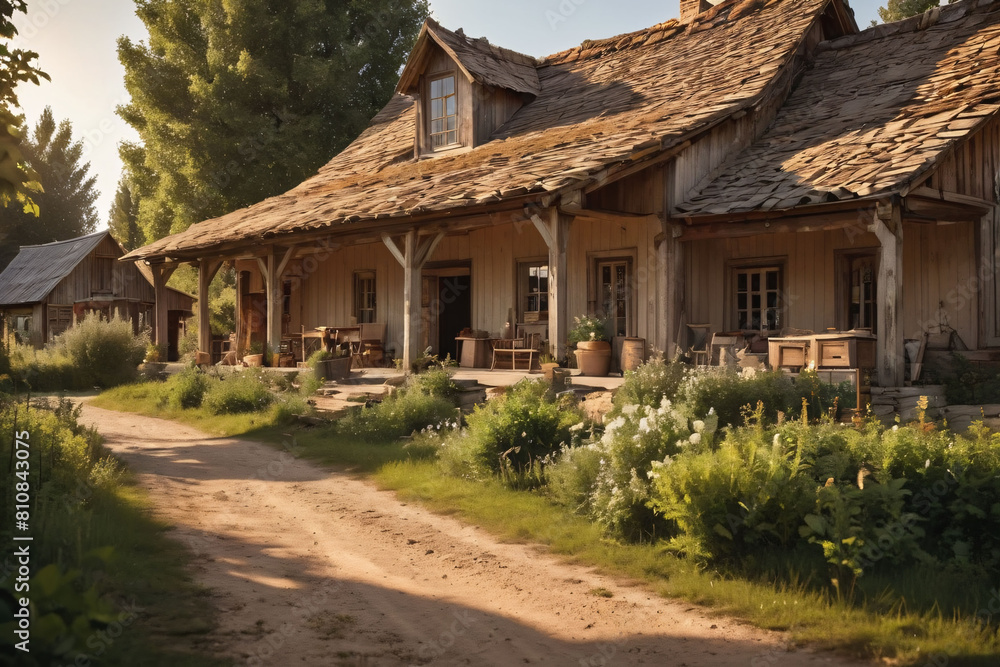 Charming Farmhouse with Covered Porch. A charming farmhouse with a large covered porch, surrounded by lush green trees. Charming Farmhouse with Covered Porch. A charming farmhouse with a large covered porch, surrounded by lush green trees.