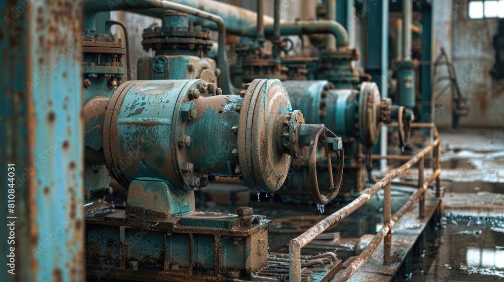 A collection of pipes in a room, suitable for industrial and construction concepts A collection of pipes in a room, suitable for industrial and construction concepts