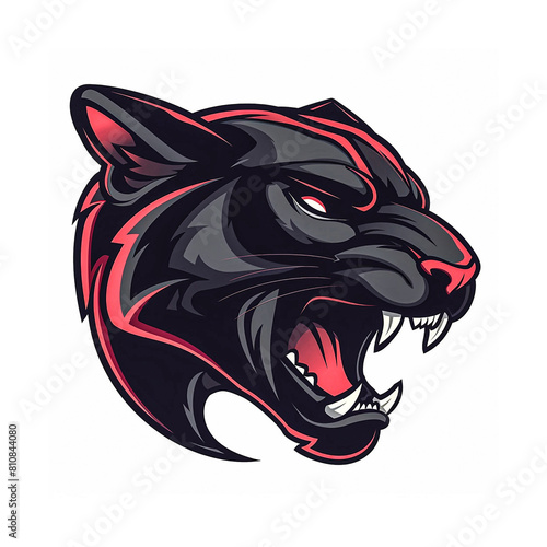 Cute panther vector mascot logo design illustration white background head