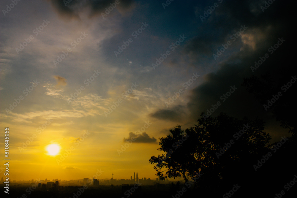 Fototapeta premium Sunset from the Kuala Lumpur City View