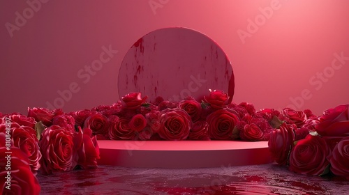 podium with flowers