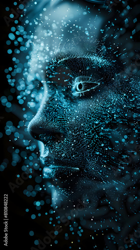 Imagen personificada de cara de persona de la Inteligencia Artificial IA 