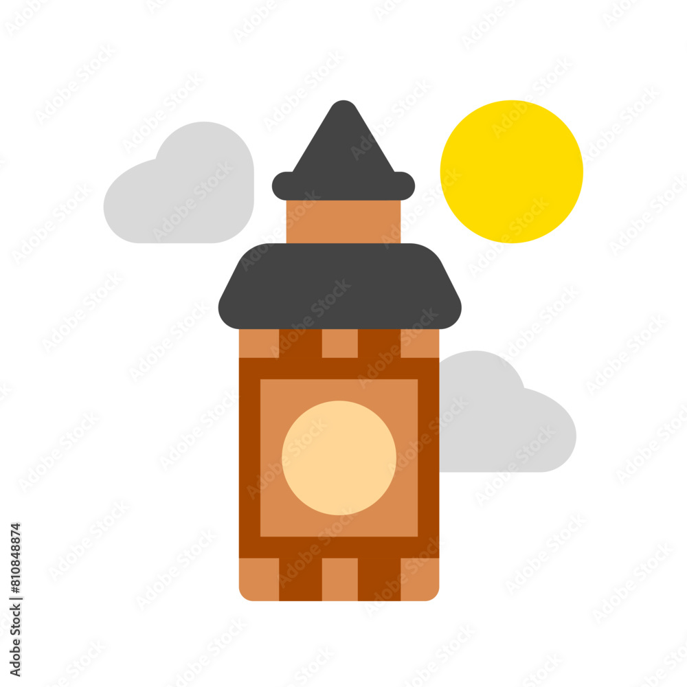 Editable clock tower, skyscraper, office vector icon. Landmark, monument, building, architecture. Part of a big icon set family. Perfect for web and app interfaces, presentations, infographics, etc Editable clock tower, skyscraper, office vector icon. Landmark, monument, building, architecture. Part of a big icon set family. Perfect for web and app interfaces, presentations, infographics, etc