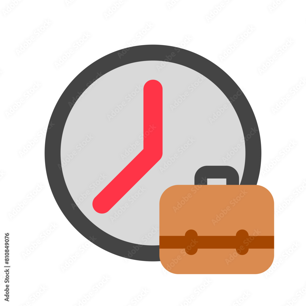 Editable work hour, freelancer, time, briefcase vector icon. Remote work, job, profession. Part of a big icon set family. Perfect for web and app interfaces, presentations, infographics, etc Editable work hour, freelancer, time, briefcase vector icon. Remote work, job, profession. Part of a big icon set family. Perfect for web and app interfaces, presentations, infographics, etc