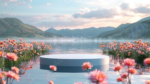 podium on the lake
