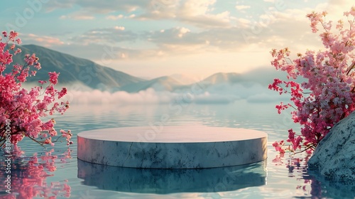 podium on the lake