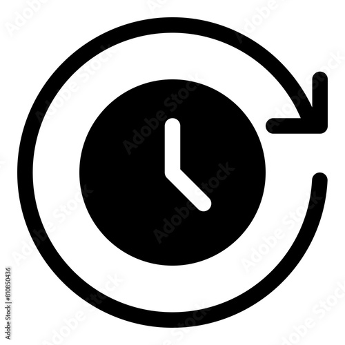 Clock with clockwise icon for back, reset and history