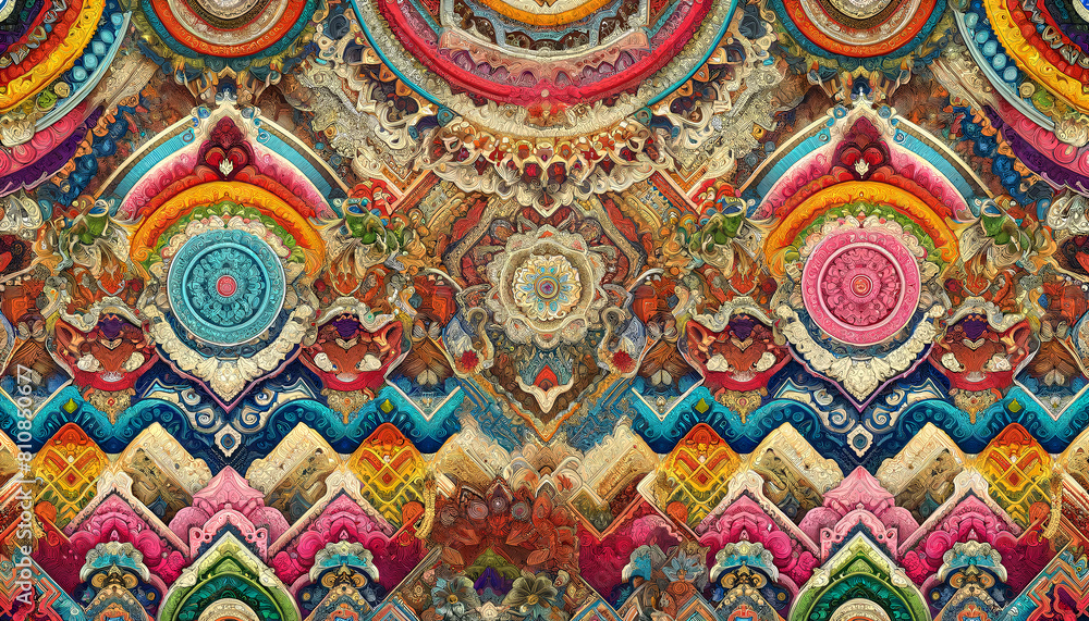 Colorful and Complex Texture Inspired by Bohemian-Style Fabric
