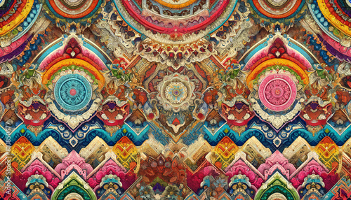 Colorful and Complex Texture Inspired by Bohemian-Style Fabric 