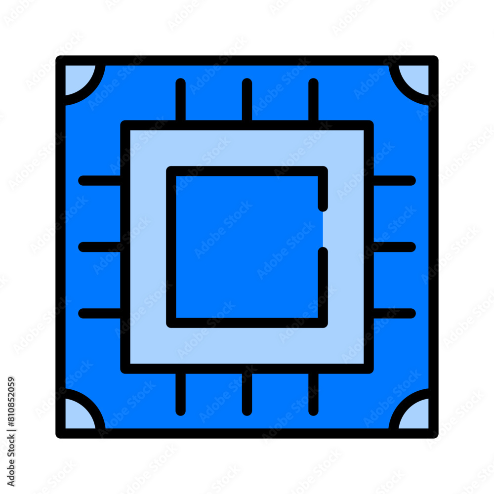 CPU Processor Blue Filled