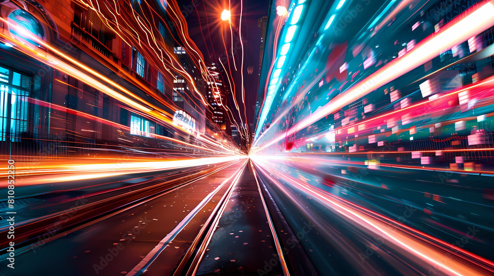 dynamic light trails in urban environments create a mesmerizing effect, as seen through a glass window dynamic light trails in urban environments create a mesmerizing effect, as seen through a glass window