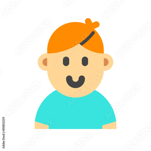 Editable person boy wearing t-shirt avatar vector icon. User, profile, identity, persona. Part of a big icon set family. Perfect for web and app interfaces, presentations, infographics, etc
