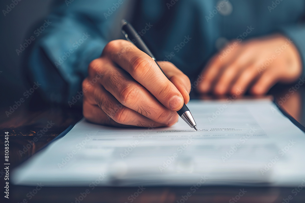 Document Signature, Business Agreement Contract, Office Desk Table Meeting Document Signature, Business Agreement Contract, Office Desk Table Meeting