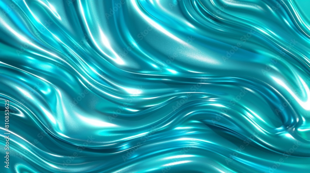 Smooth shiny turquoise waves on a modern abstract background Smooth shiny turquoise waves on a modern abstract background