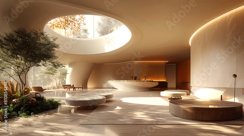 Luxurious and comfortable modern urban Architecture  Panoramic views  3D rendering