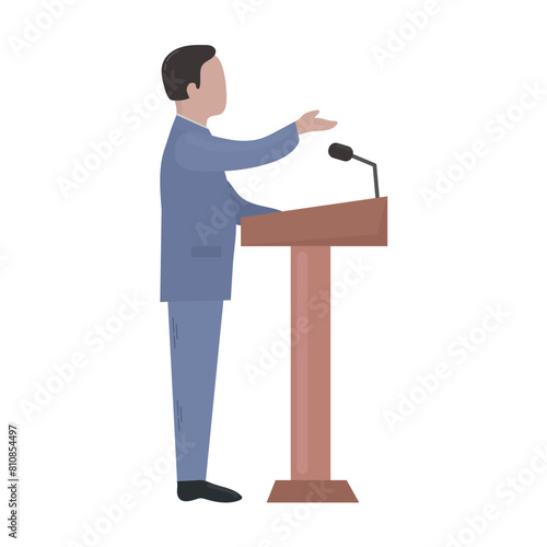 Speaker at podium icon clipart avatar logotype isolated vector illustration