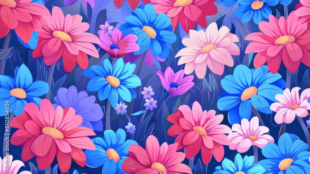 Chamomile and cornflower seamless pattern for packing. Chamomile and cornflower seamless pattern for packing.