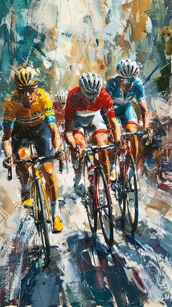 Fototapeta premium Racing cyclists crop of bicycle