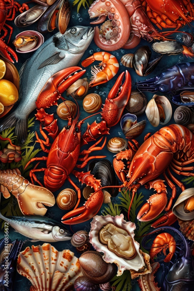 Naklejka premium A collection of different types of food items, perfect for food-related projects