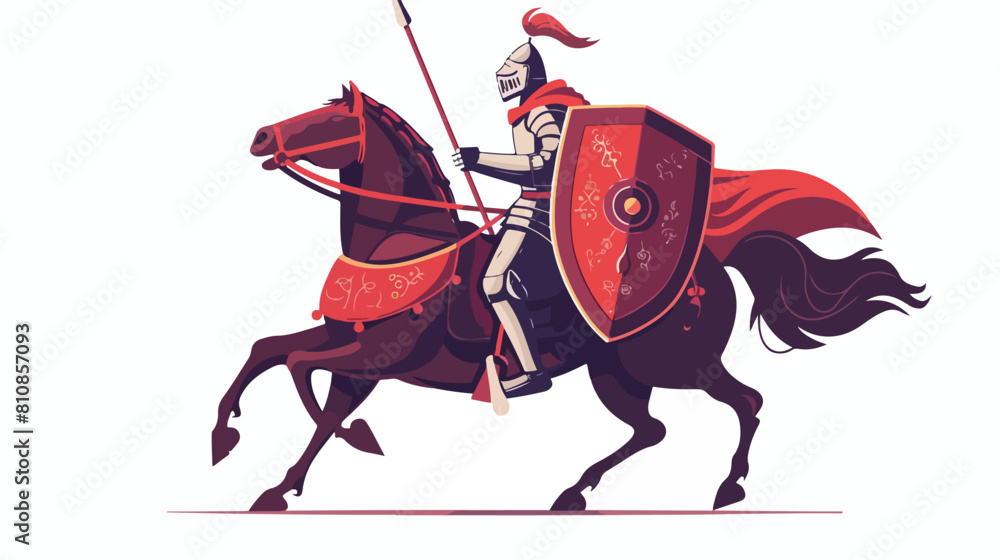 Armored warrior with lance riding horse. Medieval Stock Vector | Adobe ...