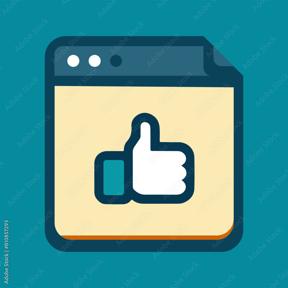 Vector a thumbs up sign is displayed on a yellow background Vector a thumbs up sign is displayed on a yellow background