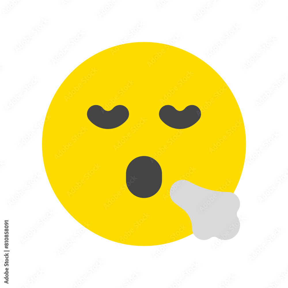 Fototapeta premium Editable sigh, relief, expression emoticon vector icon. Part of a big icon set family. Part of a big icon set family. Perfect for web and app interfaces, presentations, infographics, etc