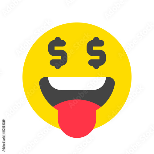 Editable greedy face expression emoticon vector icon. Part of a big icon set family. Part of a big icon set family. Perfect for web and app interfaces, presentations, infographics, etc