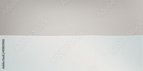 Ribbed glass or acrylic texture background. Vector podium backdrop with transparent plexiglass. Light glare of fluted wall frame. Plastic waves clear surface. Water display pearlescent embossed space.