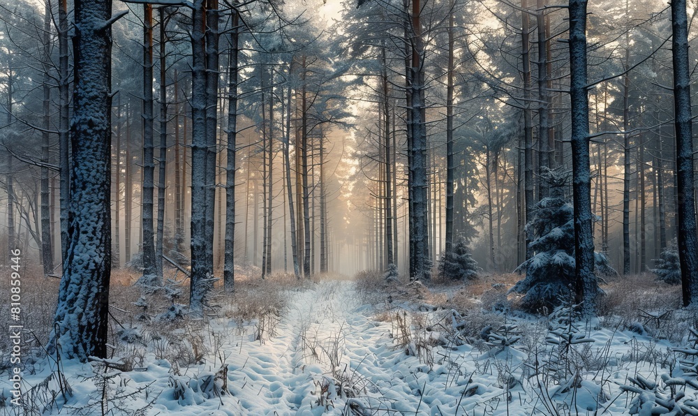 Naklejka premium forest in winter