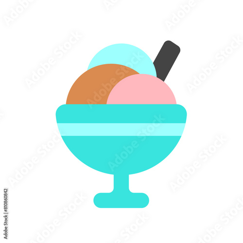 Editable sundae ice cream vector icon. Food, restaurant. Part of a big icon set family. Perfect for web and app interfaces, presentations, infographics, etc