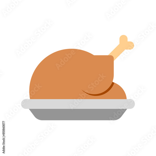 Editable roasted chicken or turkey vector icon. Food, restaurant. Part of a big icon set family. Perfect for web and app interfaces, presentations, infographics, etc