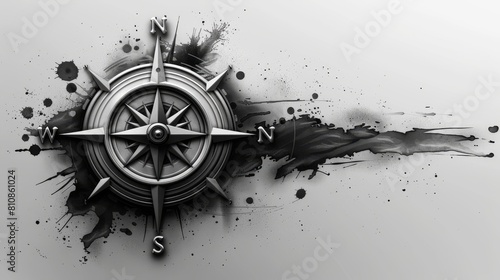 Compass  on White Background photo
