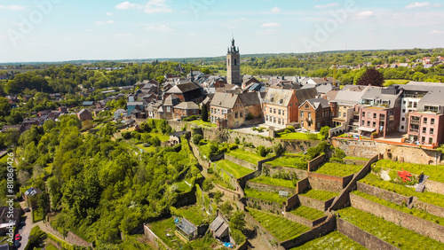 Schilderij op canvas City of Thuin and it's hanging gardens, Belgium